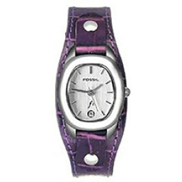 Pasek do zegarka Fossil ES9933 Skórzany Purpurowy 10mm