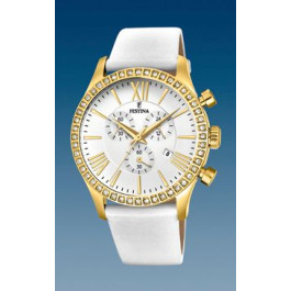 Pasek do zegarka Festina F16605-7 Skórzany Kremowy 21mm