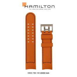 Pasek do zegarka Hamilton H691.766.100 / H691766100 Gumowy Pomarańczowy 22mm