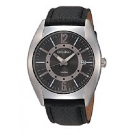 Seiko horlogeband SGEC63P1 / 7N42 0CW0 Leder Zwart 22mm + zwart stiksel