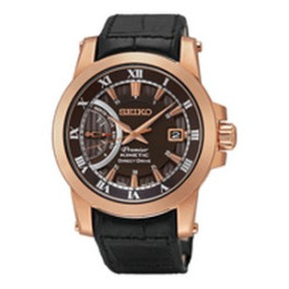 Pasek do zegarka Seiko 5D22 0AD0 / SRG016P1 / L0A0011P0 Skórzany Czarny 21mm