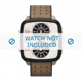 Diesel horlogeband DZ7303 Leder Cream wit / Beige / Ivoor 24mm