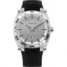 Pasek do zegarka Jacques Lemans 1-1364-SIL-NR122 Krzem Czarny 16mm