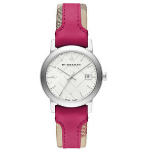 Pasek do zegarka Burberry BU9149 Skórzany/Tekstylia Wielobarwność 18mm