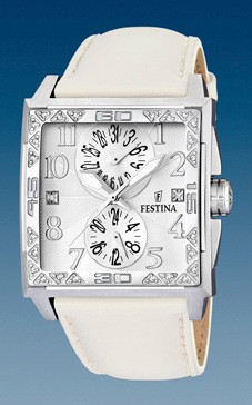 Pasek do zegarka Festina F16570-1 Skórzany Beżowy 28mm