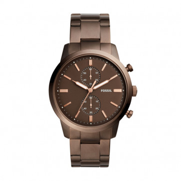 Fossil horlogeband FS5347 Staal Bruin