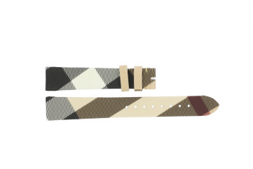 Pasek do zegarka Burberry BU1577 Skórzany Kremowy 16mm