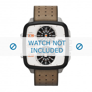 Diesel horlogeband DZ7303 Leder Cream wit / Beige / Ivoor 24mm