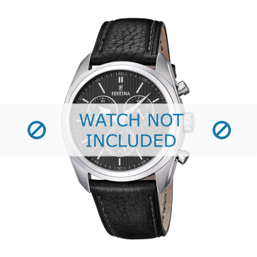 Pasek do zegarka Festina F16777-4 / F16779-4 Skórzany Czarny 24mm