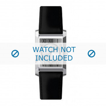 Hugo Boss horlogeband 1512000 / 1512001 / HB-09-1-14-2000 / 659302000 Leder Zwart + zwart stiksel