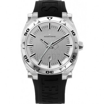 Pasek do zegarka Jacques Lemans 1-1364-SIL-NR122 Krzem Czarny 16mm