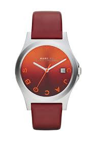Pasek do zegarka Marc by Marc Jacobs MBM1319 Skórzany Czerwony 18mm