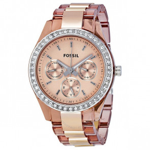 Pasek do zegarka Fossil ES2866 Stal Róża 18mm