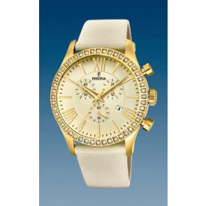 Pasek do zegarka Festina F16605-8 / F16605-9 Skórzany Beżowy 21mm