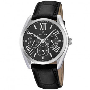 Pasek do zegarka Festina F16752 / F16752-1 / F16752-2 Skórzany Czarny 22mm
