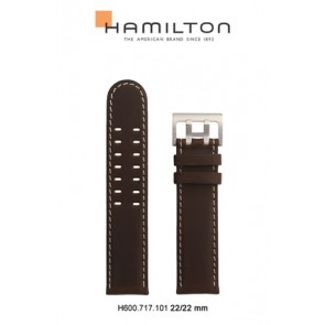 Pasek do zegarka Hamilton H717160 / H600.717.101 Skórzany Brązowy 22mm