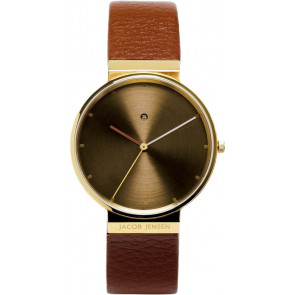 Pasek do zegarka Jacob Jensen 844 Skórzany Brązowy 19mm