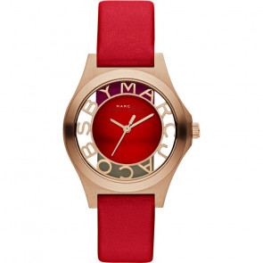 Pasek do zegarka Marc by Marc Jacobs MBM1338 Skórzany Czerwony 16mm