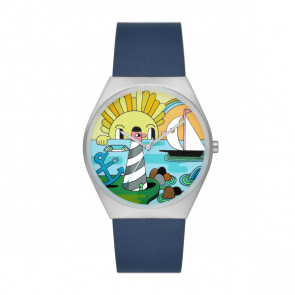 Pasek do zegarka Skagen skw6878 Skórzany Niebieski