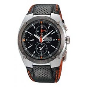 Pasek do zegarka Seiko 7T62-0ADO / SNA481P1 Skórzany Czarny