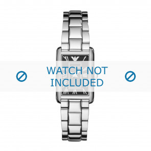 Armani horlogeband AR1738 Roestvrij staal (RVS) Zilver 15mm