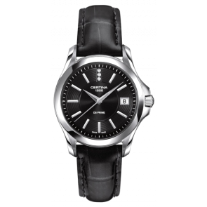 Certina horlogeband C610017276 / C0062071603100A / C0062071605100A / C0042106605600A / C0252101605700A / C0042101605600A Leder Zwart 16mm + zwart stiksel