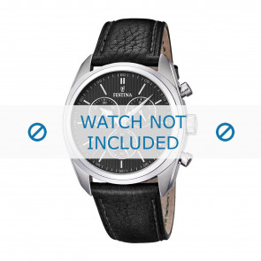 Pasek do zegarka Festina F16777-4 / F16779-4 Skórzany Czarny 24mm