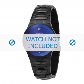 Fossil horlogeband FS4281 Roestvrij staal (RVS) Zwart 22mm