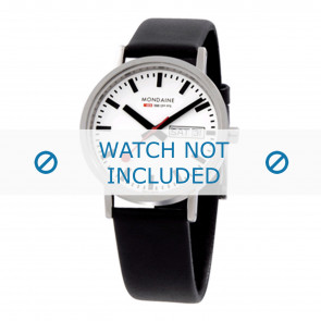 Mondaine horlogeband A667.30314.11SBB / BM20028 / 30300 / 30314 / Classic 36 / Evo 35  Leder Zwart 18mm