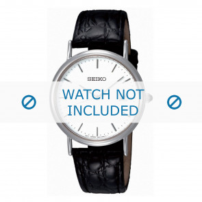 Pasek do zegarka Seiko 7N32-0DP0-SKK693P1 Croco skóra Czarny 18mm