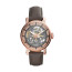 Fossil horlogeband ME3089 Leder Taupe 18mm + grijs stiksel
